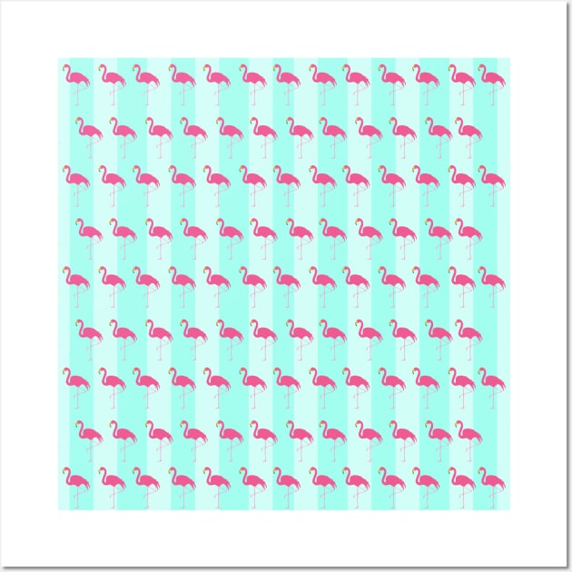 Pastel pink and blue flamingo Wall Art by Artisy Artist 
